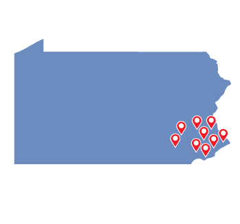 Map of Pennsylvania locations