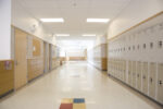 Image of school hallway lined with lockers school clearance